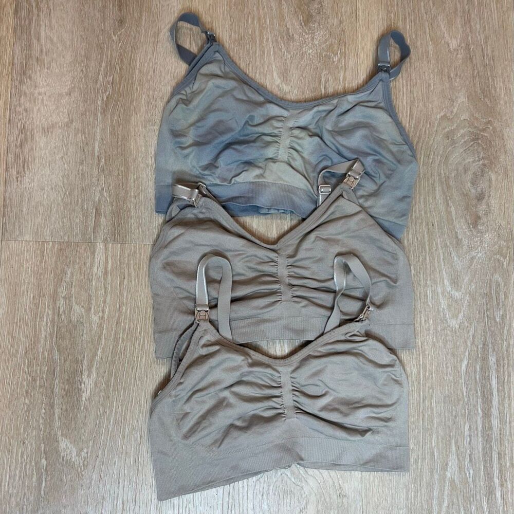 Mimi Maternity Dress, Bumpstart Leggings Small, 3 Motherhood Nursing Bras Large - Picture 6 of 13